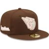 Men's Cleveland Guardians New Era Brown Pink Undervisor 59FIFTY Fitted Hat