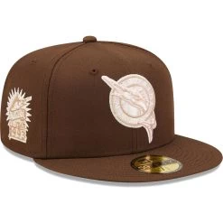 Men's Florida Marlins New Era Brown Pink Undervisor 59FIFTY Fitted Hat
