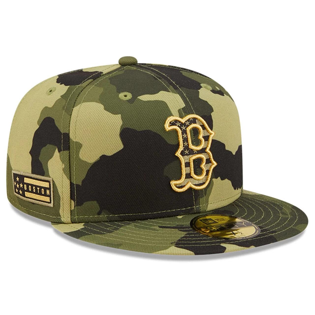 Men's Boston Red Sox New Era Camo 2022 Armed Forces Day On-Field 59FIFTY Fitted Hat