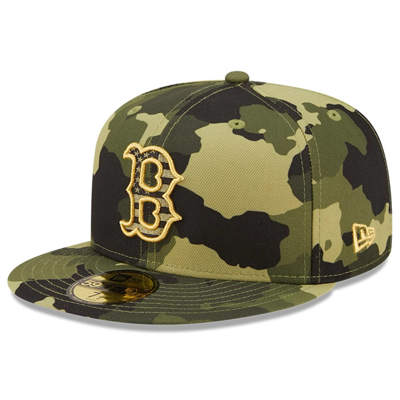 Men's Boston Red Sox New Era Camo 2022 Armed Forces Day On-Field 59FIFTY Fitted Hat - Image 3