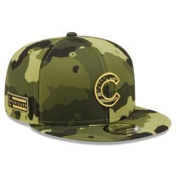 Men's Chicago Cubs New Era Camo 2022 Armed Forces Day 9FIFTY Snapback Adjustable Hat