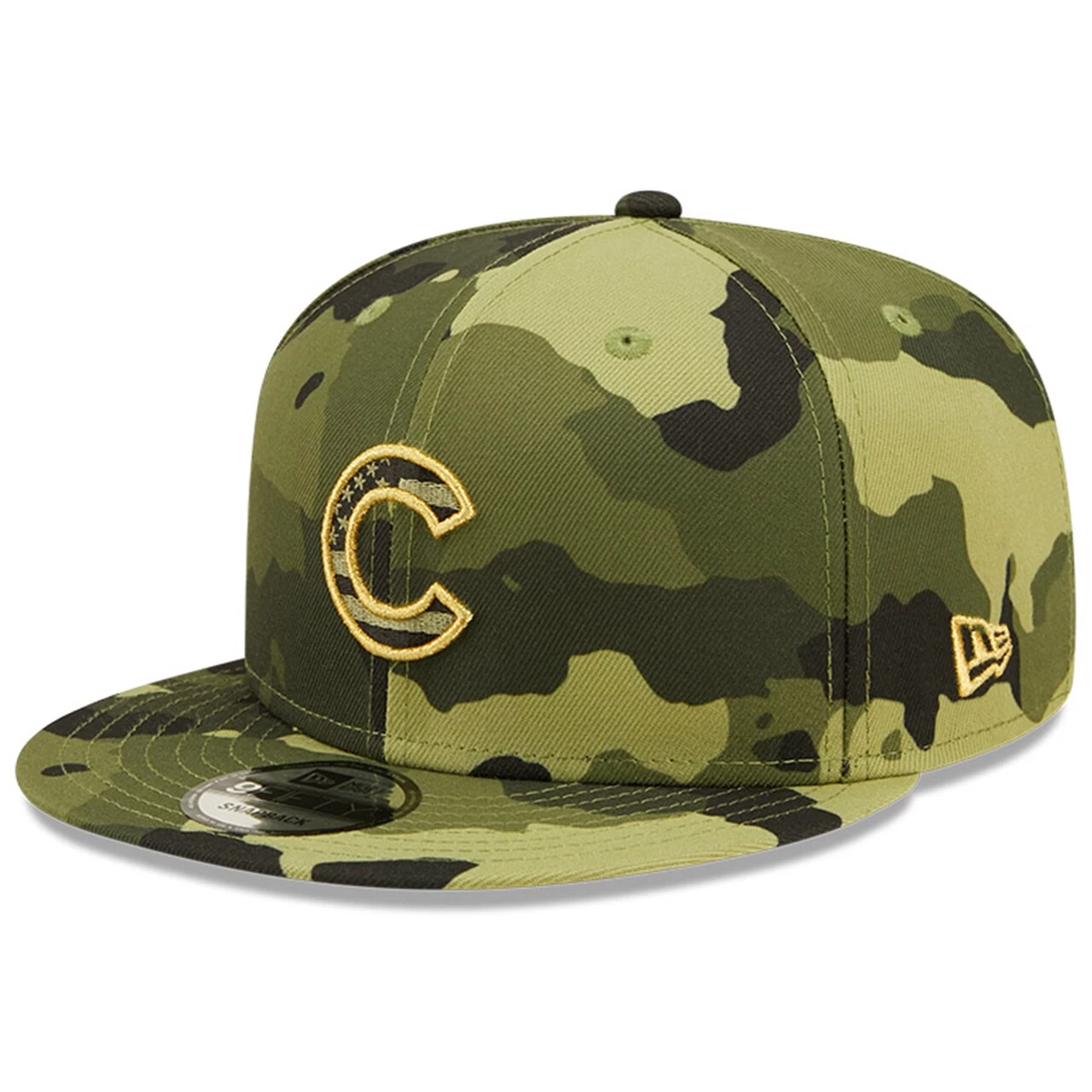 Men's Chicago Cubs New Era Camo 2022 Armed Forces Day 9FIFTY Snapback Adjustable Hat - Image 3