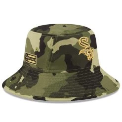 Men's Chicago White Sox New Era Camo 2022 Armed Forces Day Bucket Hat