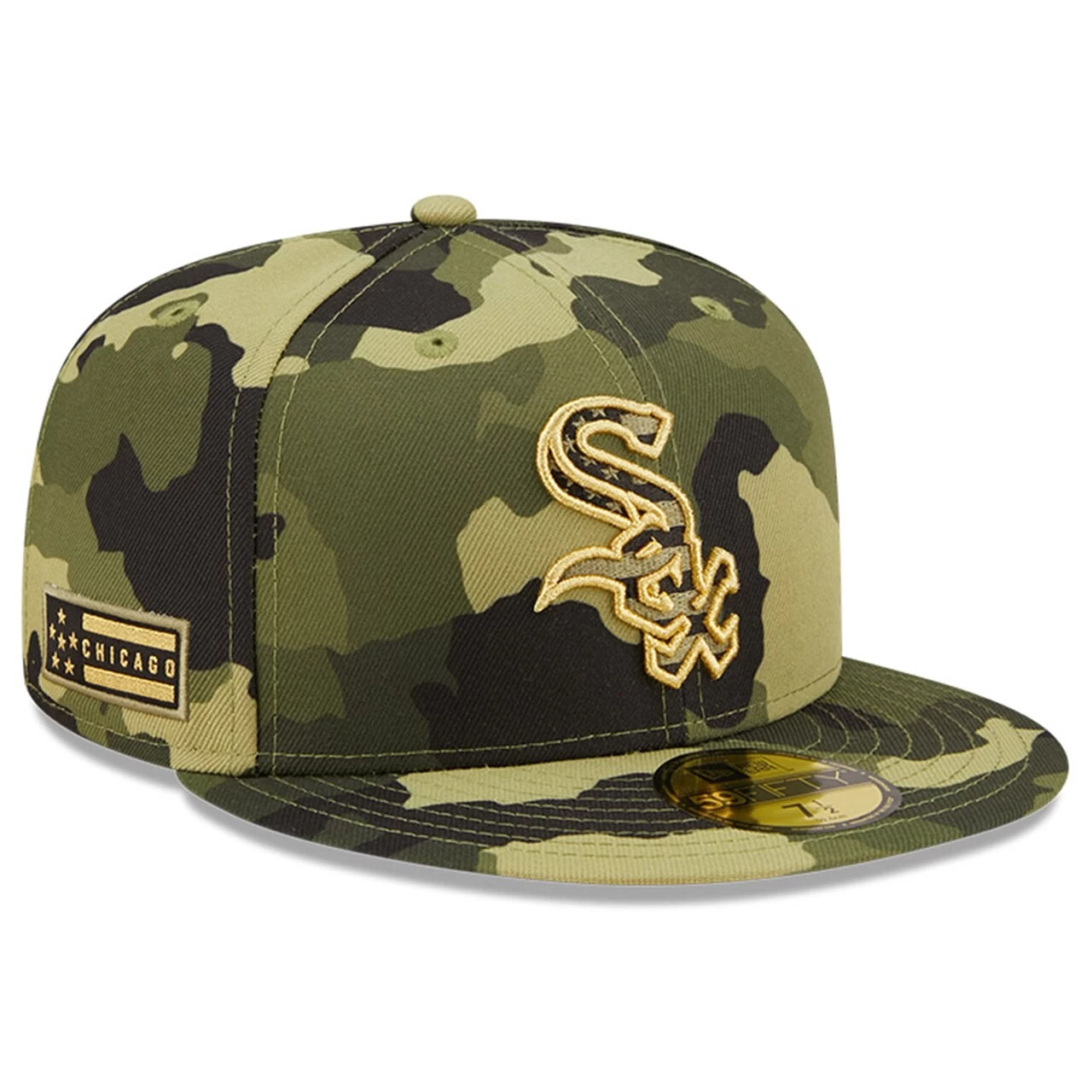Men's Chicago White Sox New Era Camo 2022 Armed Forces Day On-Field 59FIFTY Fitted Hat