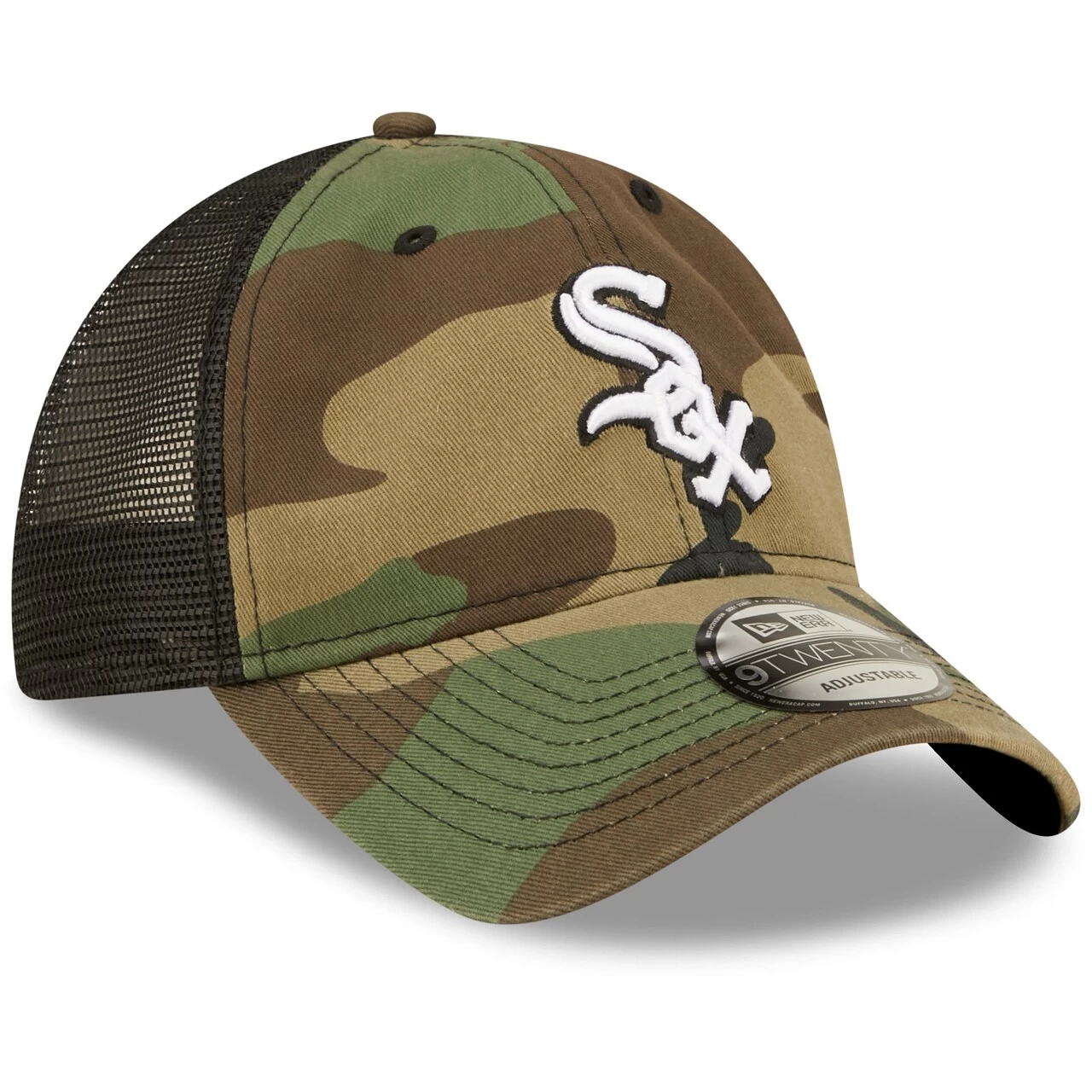 Men's Chicago White Sox New Era Camo Trucker 9TWENTY Snapback Hat - Image 3