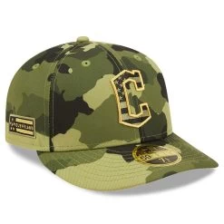Men's Cleveland Guardians New Era Camo 2022 Armed Forces Day On-Field Low Profile 59FIFTY