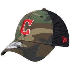 Men's Cleveland Guardians New Era Camo Team Neo 39THIRTY Flex Hat