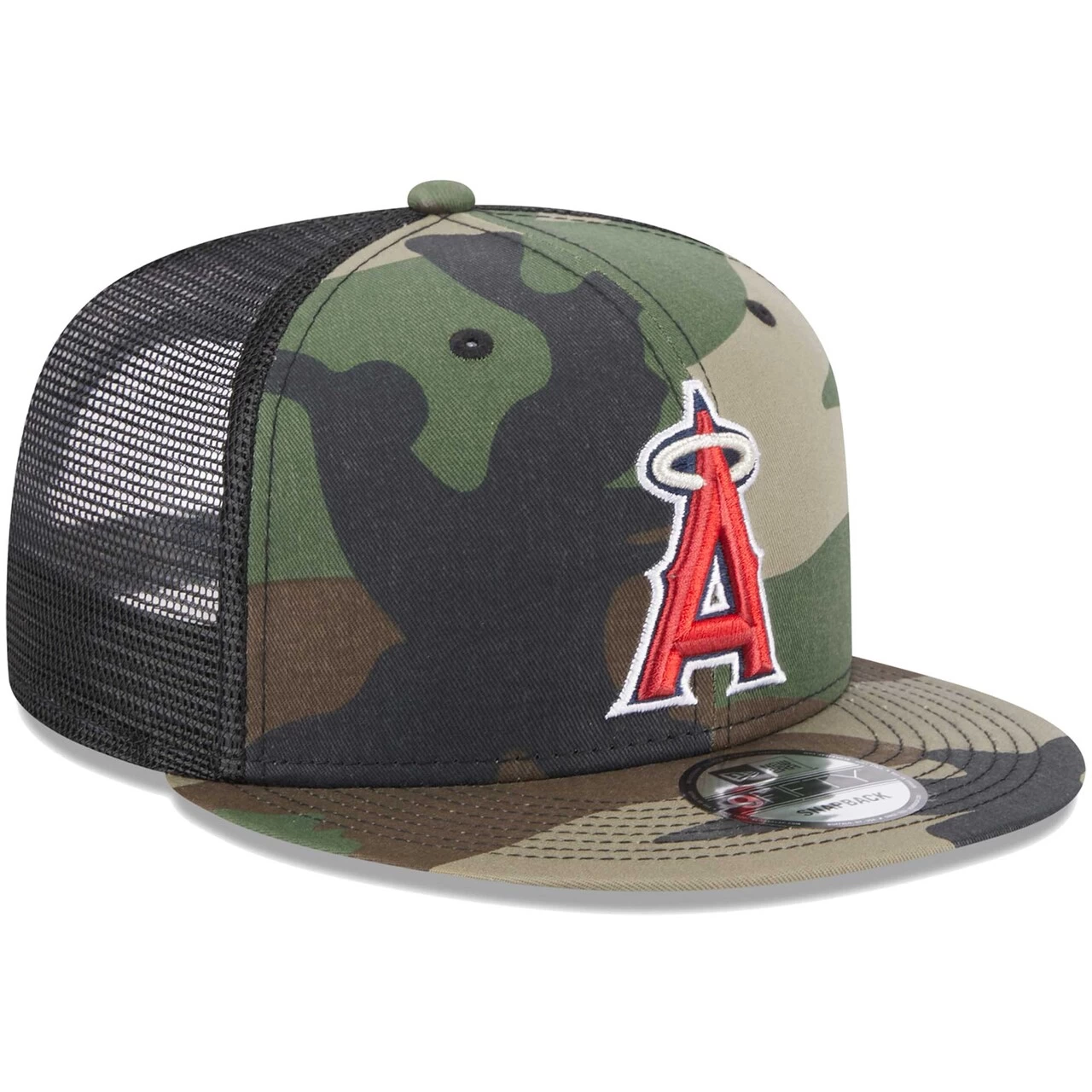 Men's Los Angeles Angels New Era Camo Trucker 9FIFTY Snapback Hat - Image 3