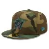 Men's Miami Marlins New Era Camo Team Color Undervisor 59FIFTY Fitted Hat