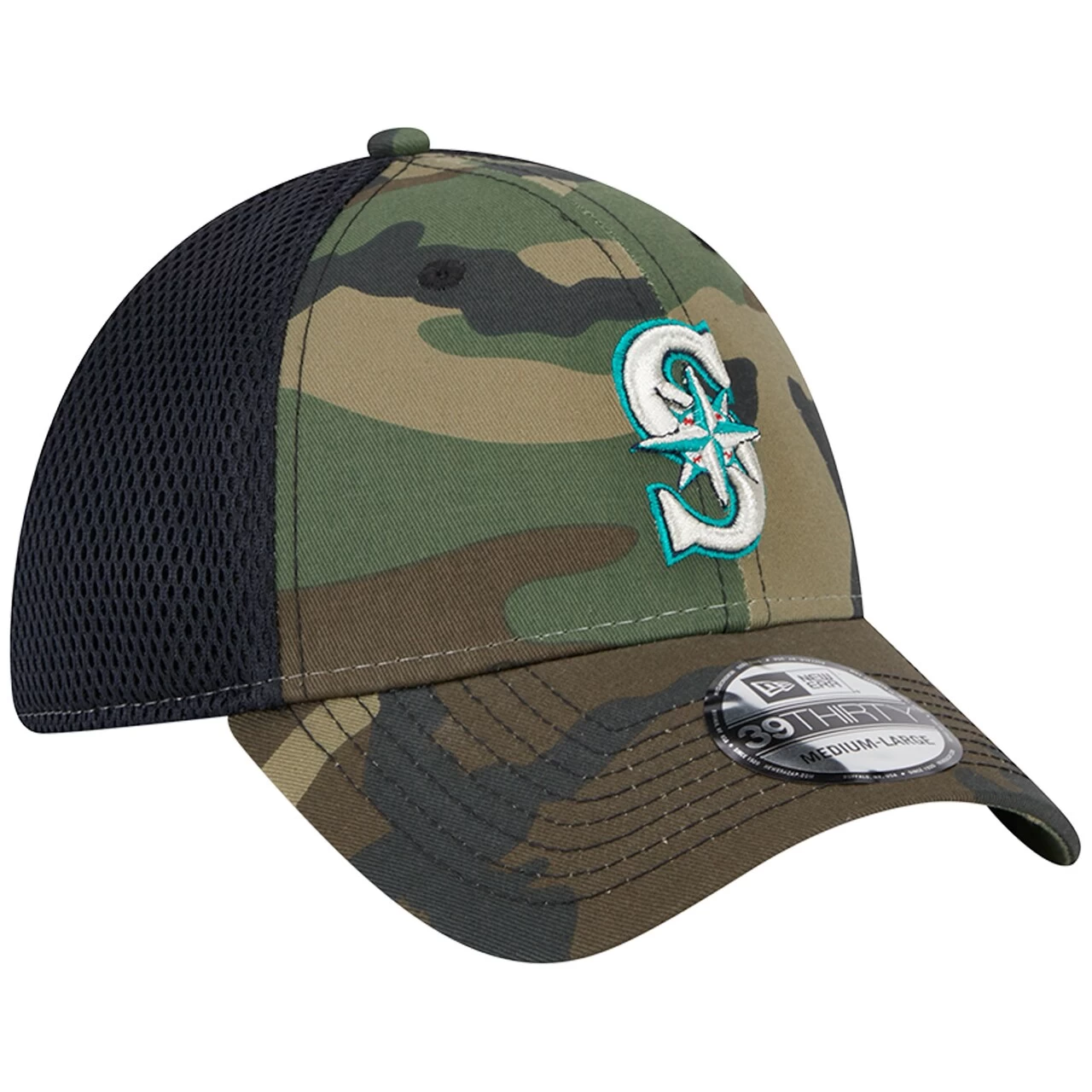 Men's Seattle Mariners New Era Camo Team Neo 39THIRTY Flex Hat - Image 3