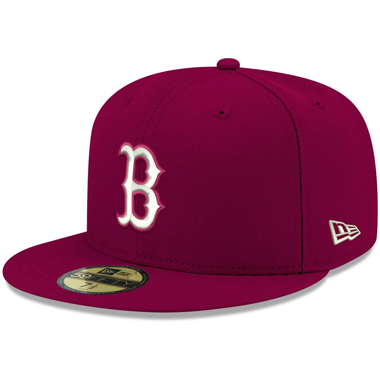 Men's Boston Red Sox New Era Cardinal White Logo 59FIFTY Fitted Hat