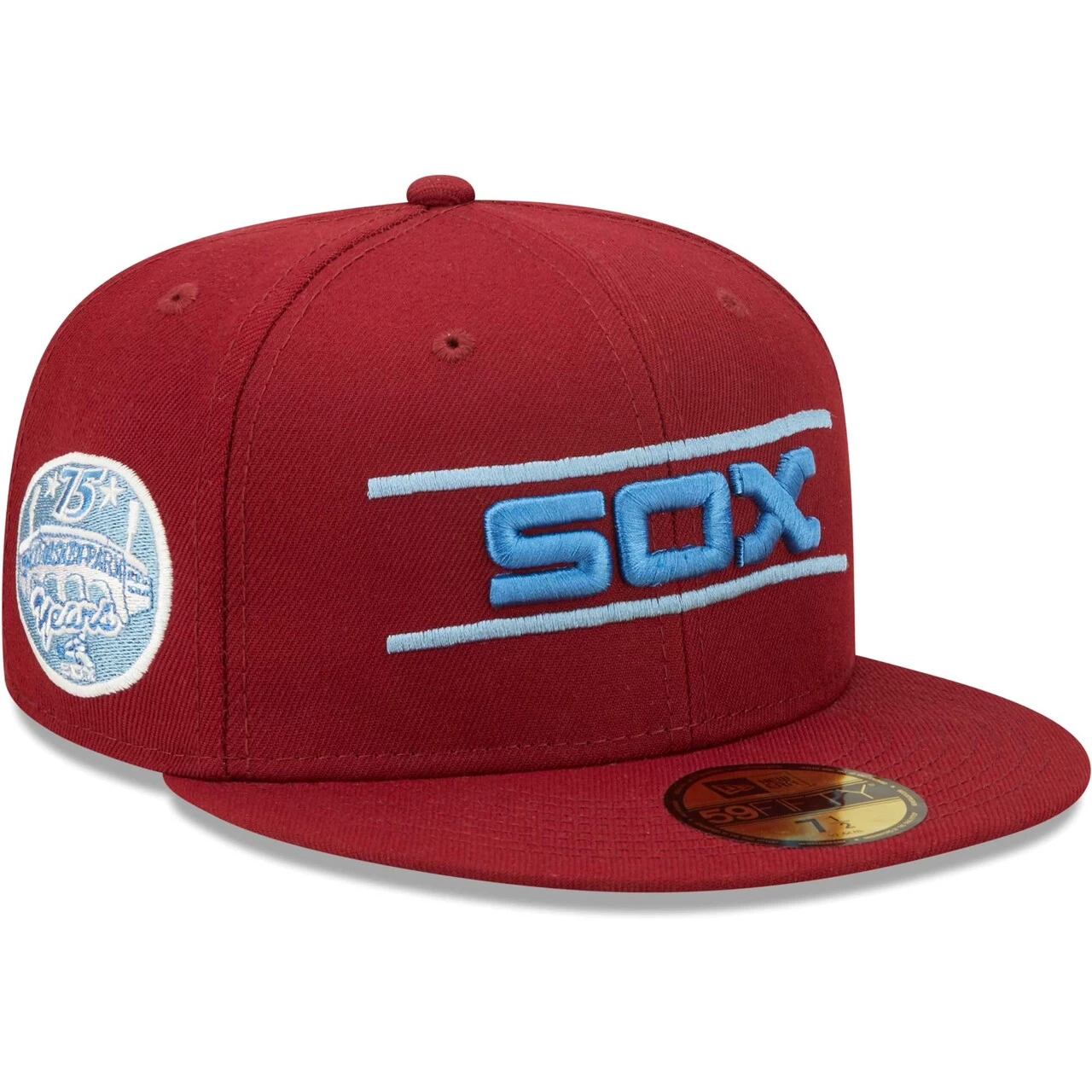 Men's Chicago White Sox New Era Cardinal 75 Years Air Force Blue Undervisor 59FIFTY Fitted Hat