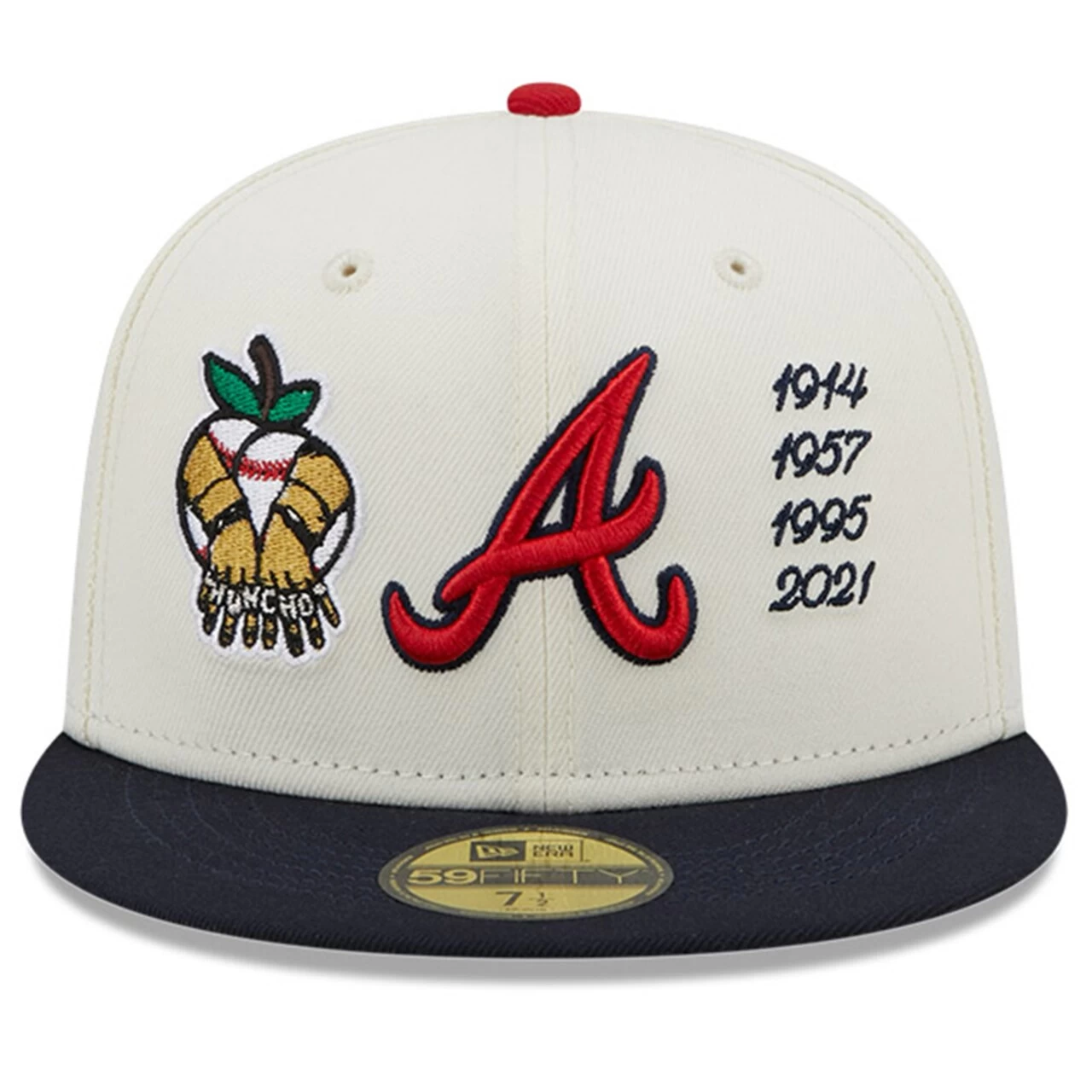 Men's Atlanta Braves New Era Cream Four-Time World Series Champions X Quavo 59FIFTY Fitted Hat - Image 2