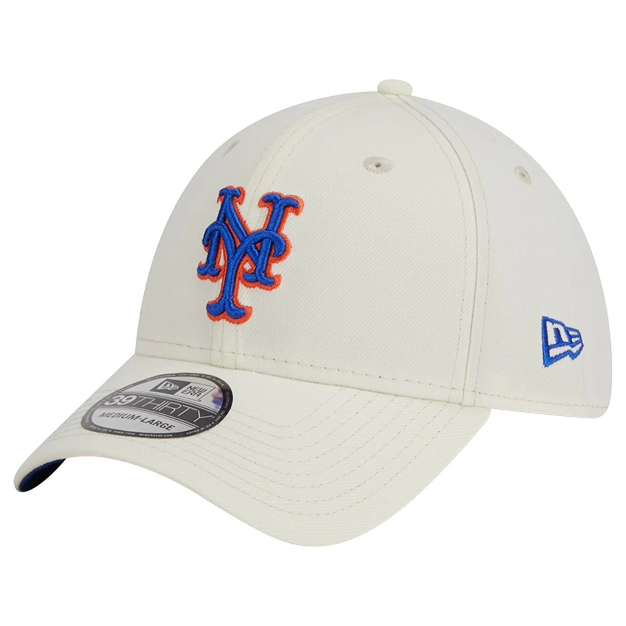 Men's New York Mets New Era Cream Chrome Team Classic 39THIRTY Flex Hat