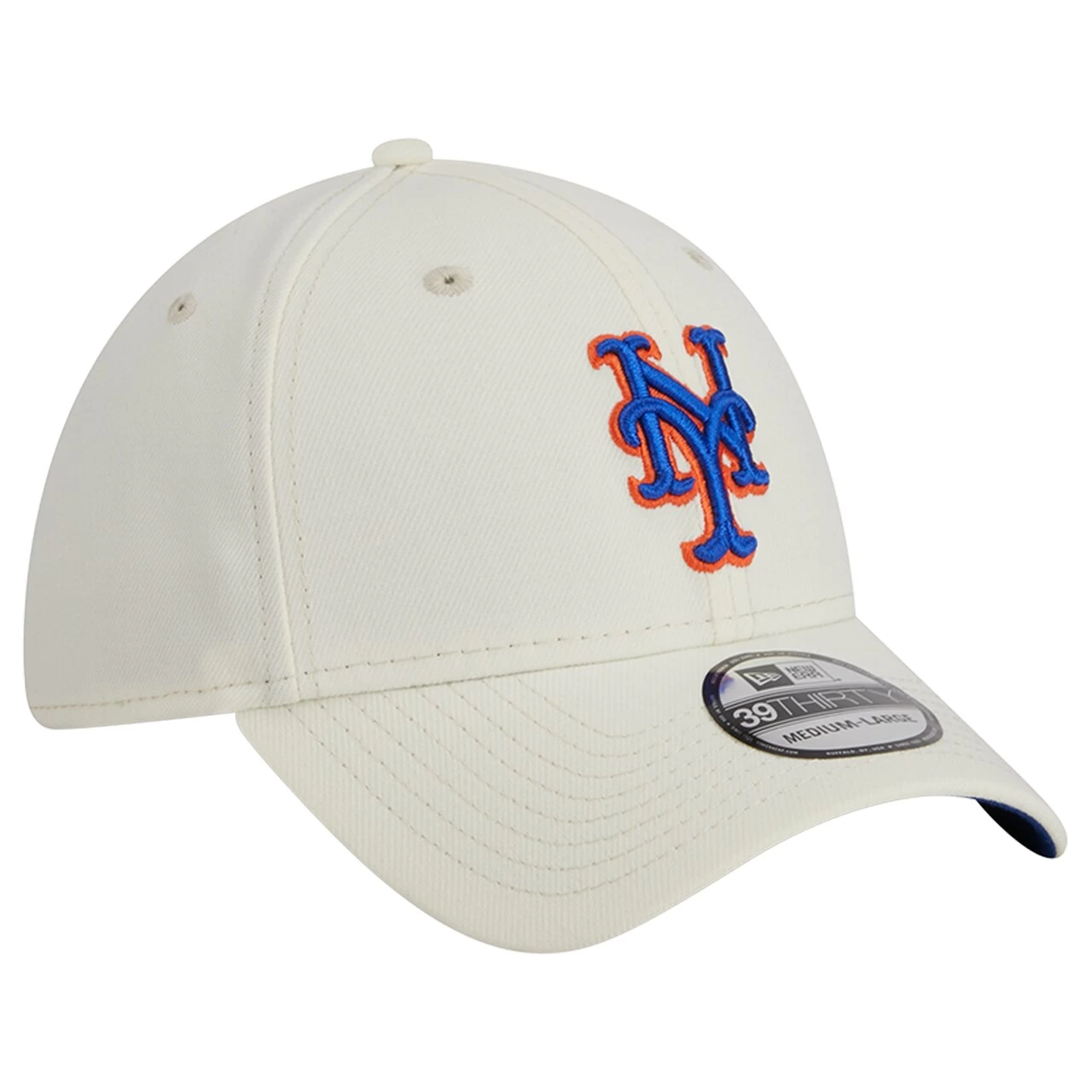 Men's New York Mets New Era Cream Chrome Team Classic 39THIRTY Flex Hat - Image 3