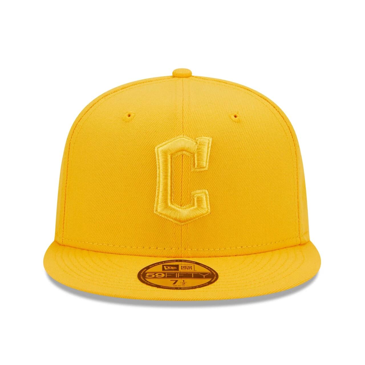Men's Cleveland Guardians New Era Gold Tonal 59FIFTY Fitted Hat - Image 2