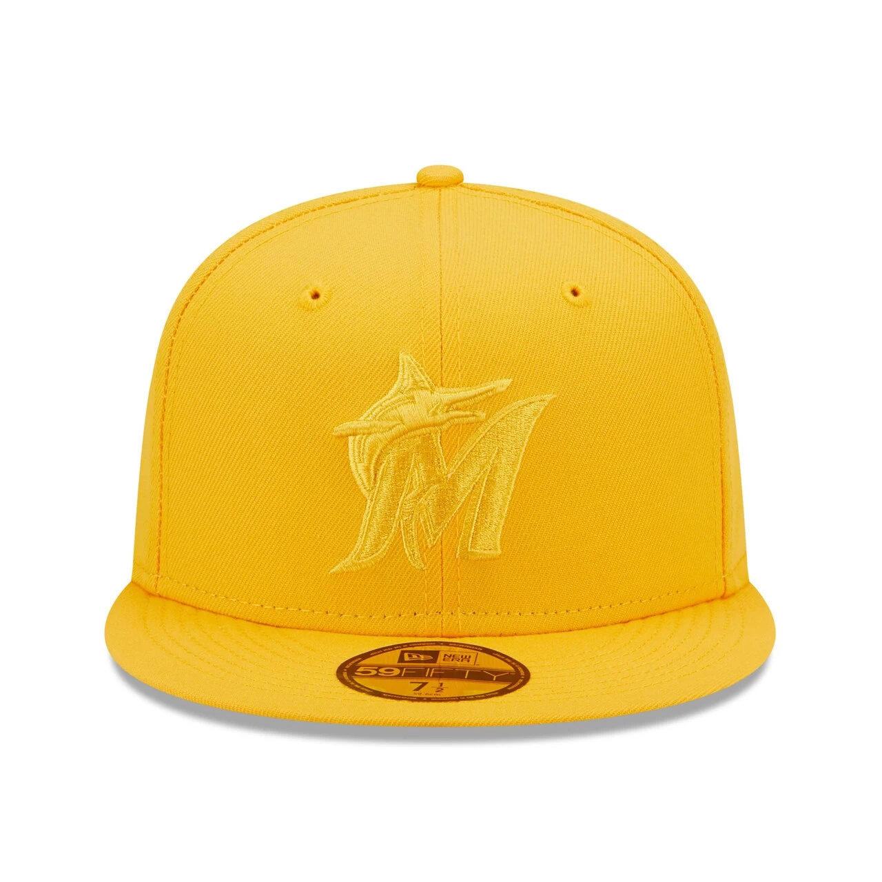Men's Miami Marlins New Era Gold Tonal 59FIFTY Fitted Hat - Image 2