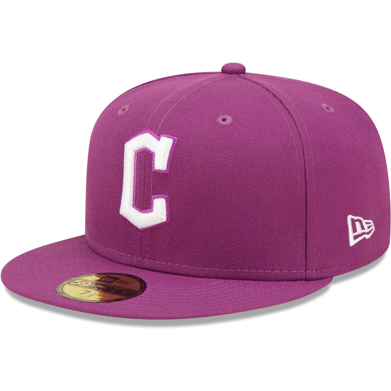 Men's Cleveland Guardians New Era Grape Logo 59FIFTY Fitted Hat