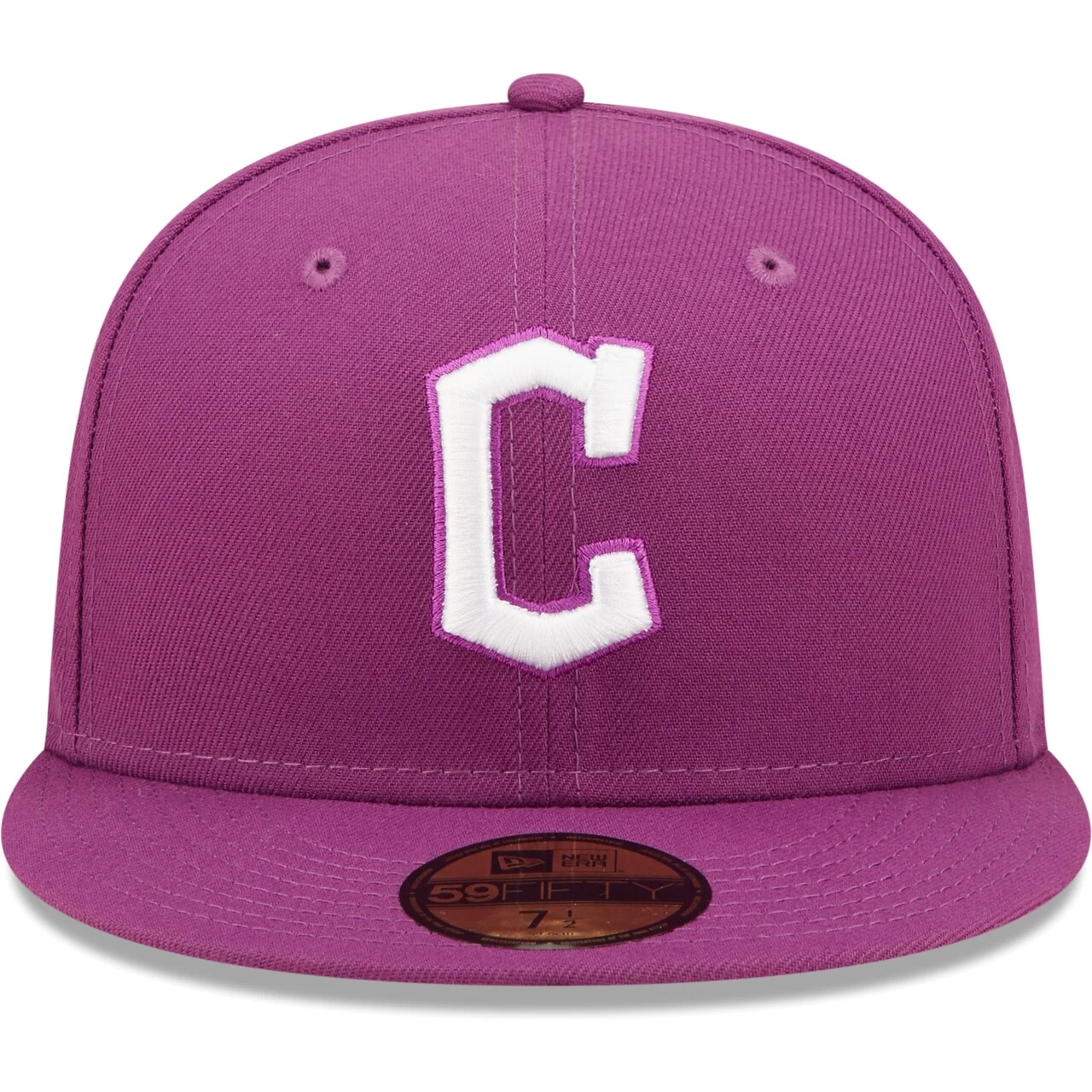 Men's Cleveland Guardians New Era Grape Logo 59FIFTY Fitted Hat - Image 2