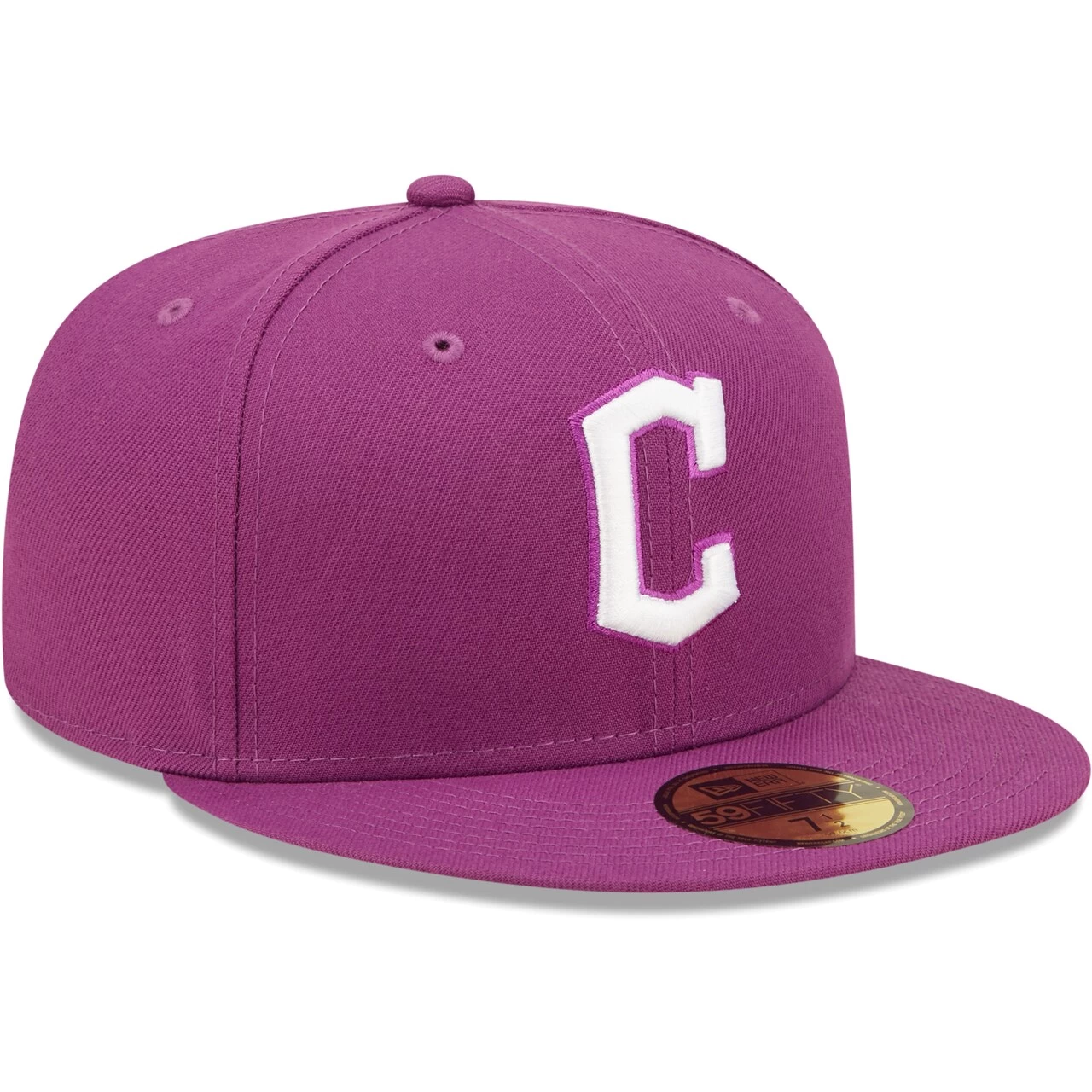 Men's Cleveland Guardians New Era Grape Logo 59FIFTY Fitted Hat - Image 3