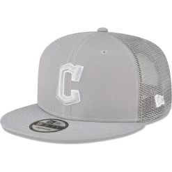 Men's Cleveland Guardians New Era Gray 2023 On-Field Batting Practice 9FIFTY Snapback Hat