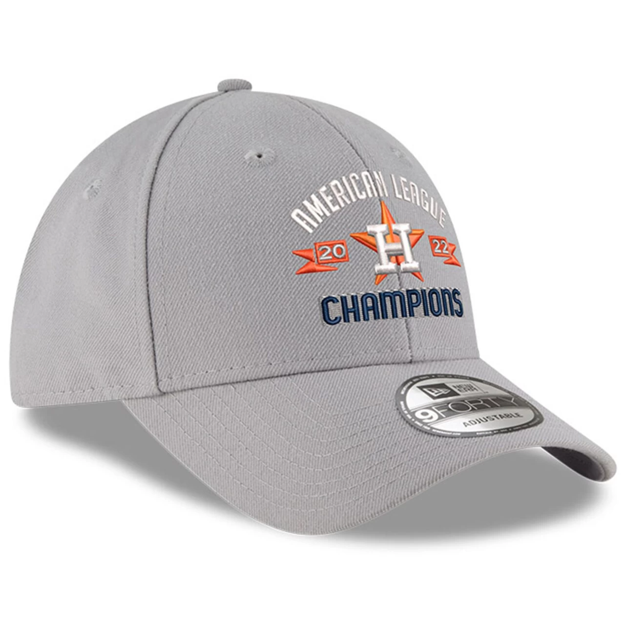 Men's Houston Astros New Era Gray 2022 American League Champions 9FORTY Adjustable Hat - Image 3