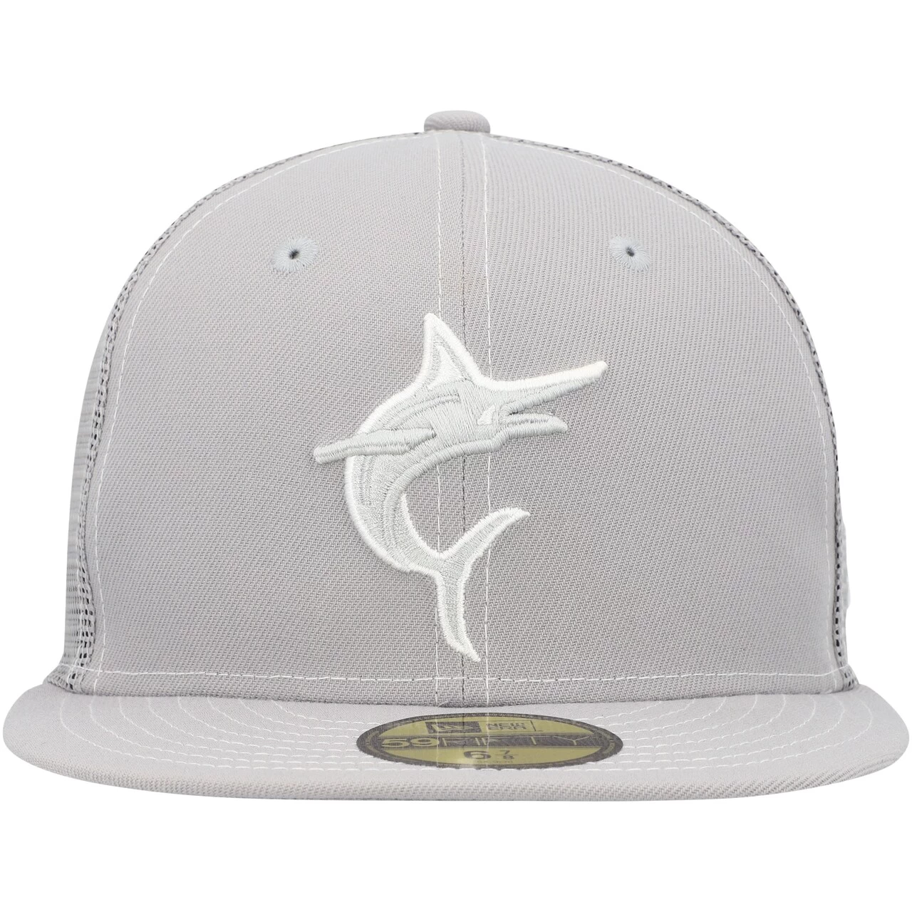 Men's Miami Marlins New Era Gray 2023 On-Field Batting Practice 59FIFTY Fitted Hat - Image 2