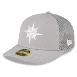 Men's Seattle Mariners New Era Gray 2023 On-Field Batting Practice Low Profile 59FIFTY Fitted Hat