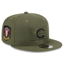 Men's Chicago Cubs New Era Green 2023 Armed Forces Day 9FIFTY Snapback Adjustable Hat