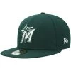 Men's Miami Marlins New Era Green White Logo 59FIFTY Fitted Hat