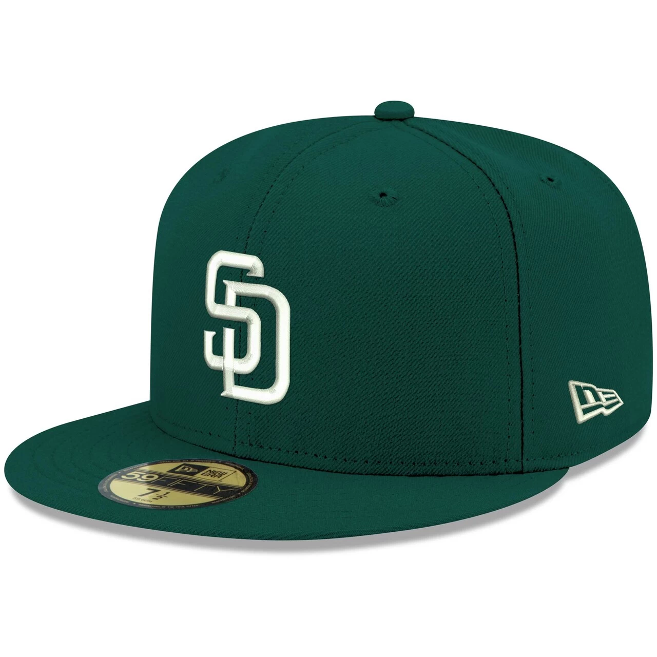 Men's San Diego Padres New Era Green White Logo 59FIFTY Fitted Hat