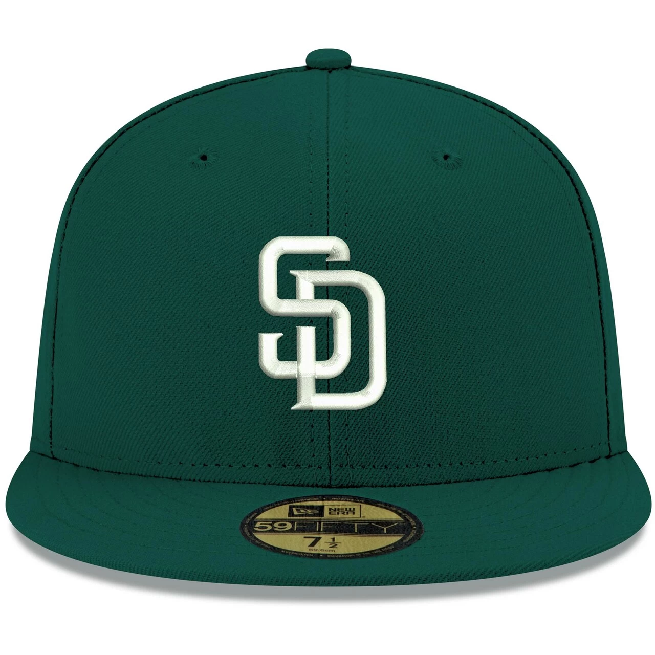 Men's San Diego Padres New Era Green White Logo 59FIFTY Fitted Hat - Image 2