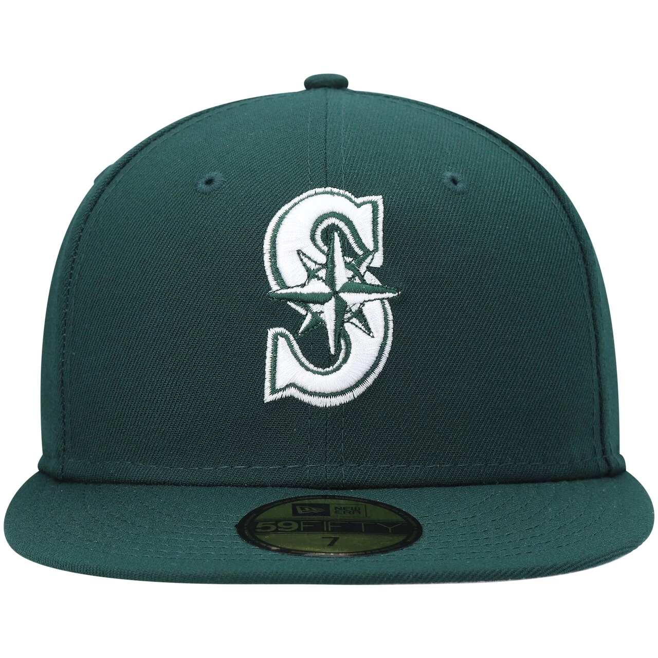 Men's Seattle Mariners New Era Green White Logo 59FIFTY Fitted Hat - Image 2
