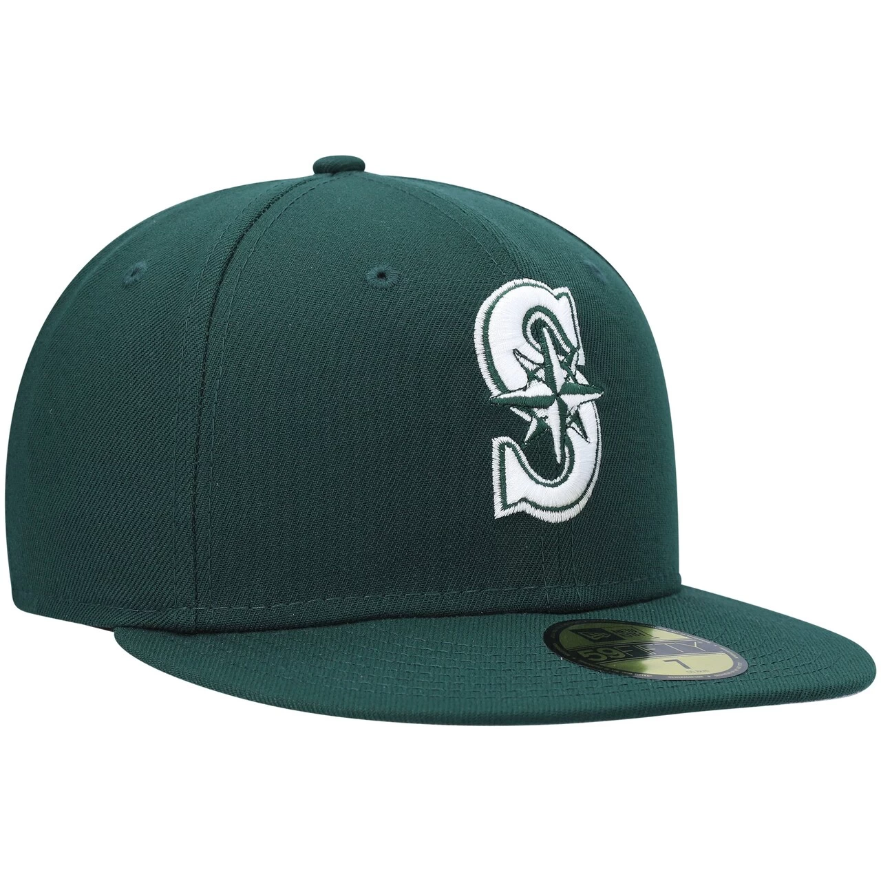 Men's Seattle Mariners New Era Green White Logo 59FIFTY Fitted Hat - Image 3