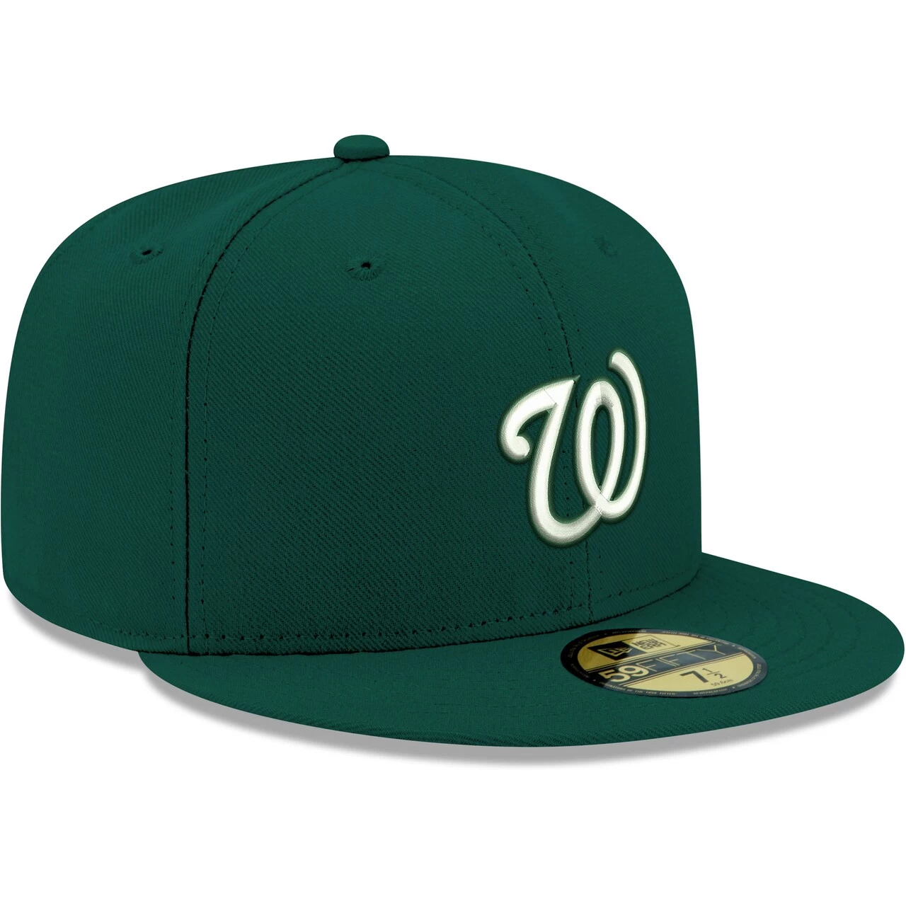 Men's Washington Nationals New Era Green White Logo 59FIFTY Fitted Hat - Image 3