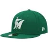 Men's Miami Marlins New Era Kelly Green White Logo 59FIFTY Fitted Hat