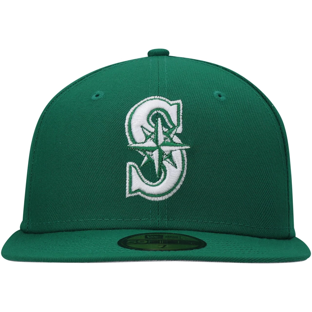 Men's Seattle Mariners New Era Kelly Green White Logo 59FIFTY Fitted Hat - Image 2