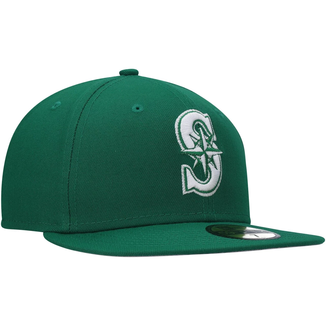 Men's Seattle Mariners New Era Kelly Green White Logo 59FIFTY Fitted Hat - Image 3