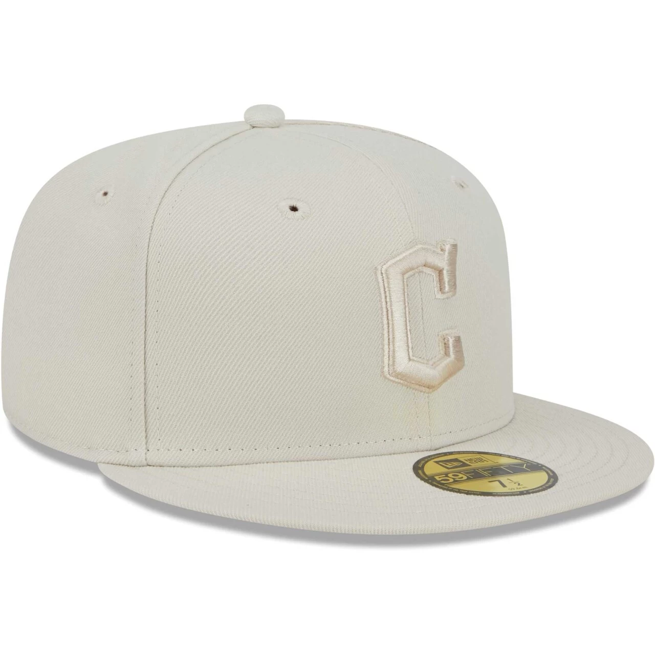 Men's Cleveland Guardians New Era Khaki Tonal 59FIFTY Fitted Hat - Image 3