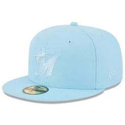 Men's Miami Marlins New Era Light Blue 2023 Spring Color Basic 59FIFTY Fitted Hat