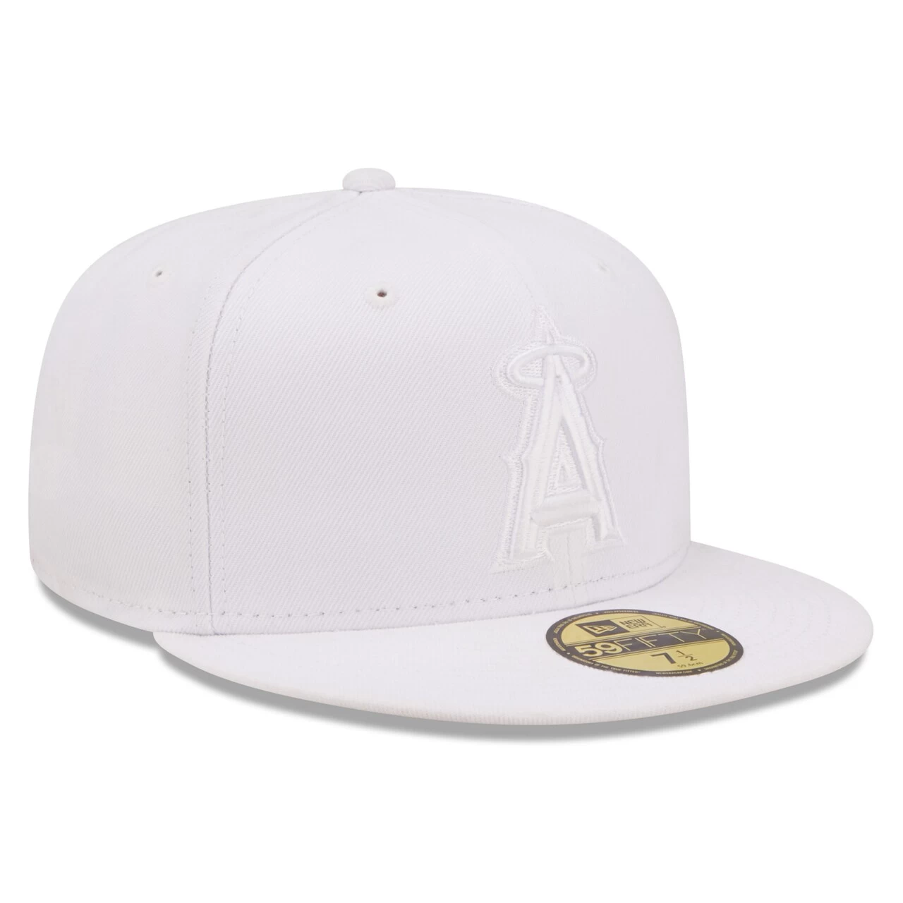 Men's Los Angeles Angels New Era White On White 59FIFTY Fitted Hat - Image 3