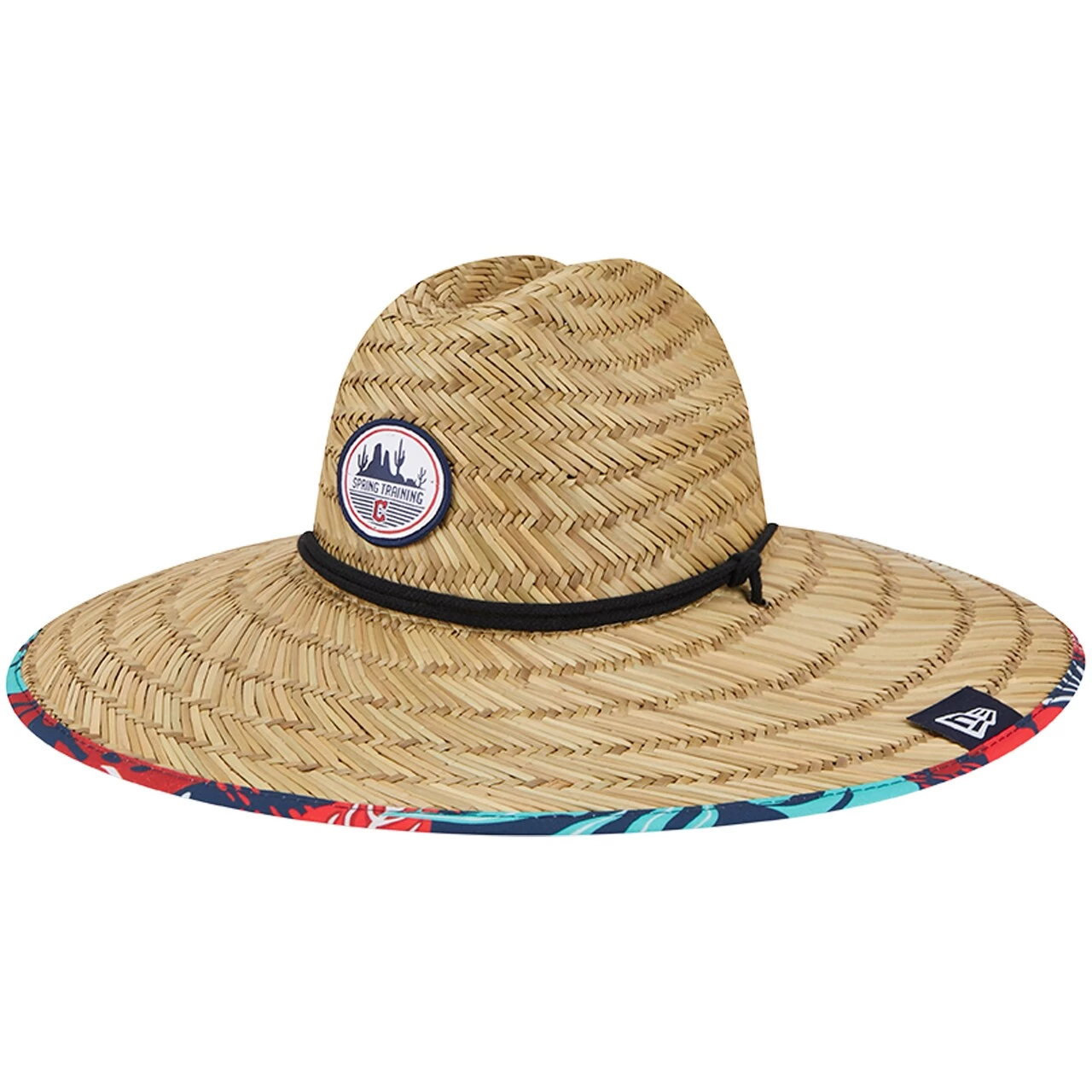 Men's Cleveland Guardians New Era Natural 2023 Spring Training Floral Straw Hat