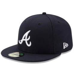 Men's Atlanta Braves New Era Navy Road Authentic Collection On-Field 59FIFTY Fitted Hat