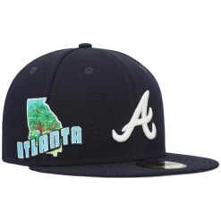 Men's Atlanta Braves New Era Navy Stateview 59FIFTY Fitted Hat