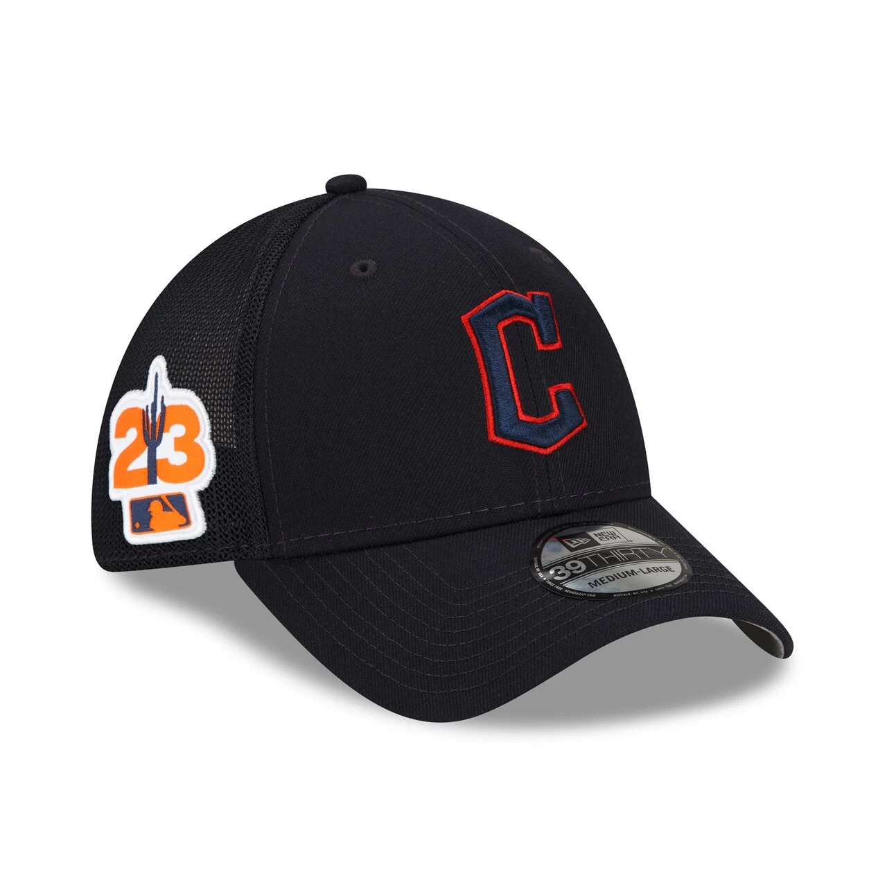 Men's Cleveland Guardians New Era Navy 2023 Spring Training 39THIRTY Flex Hat