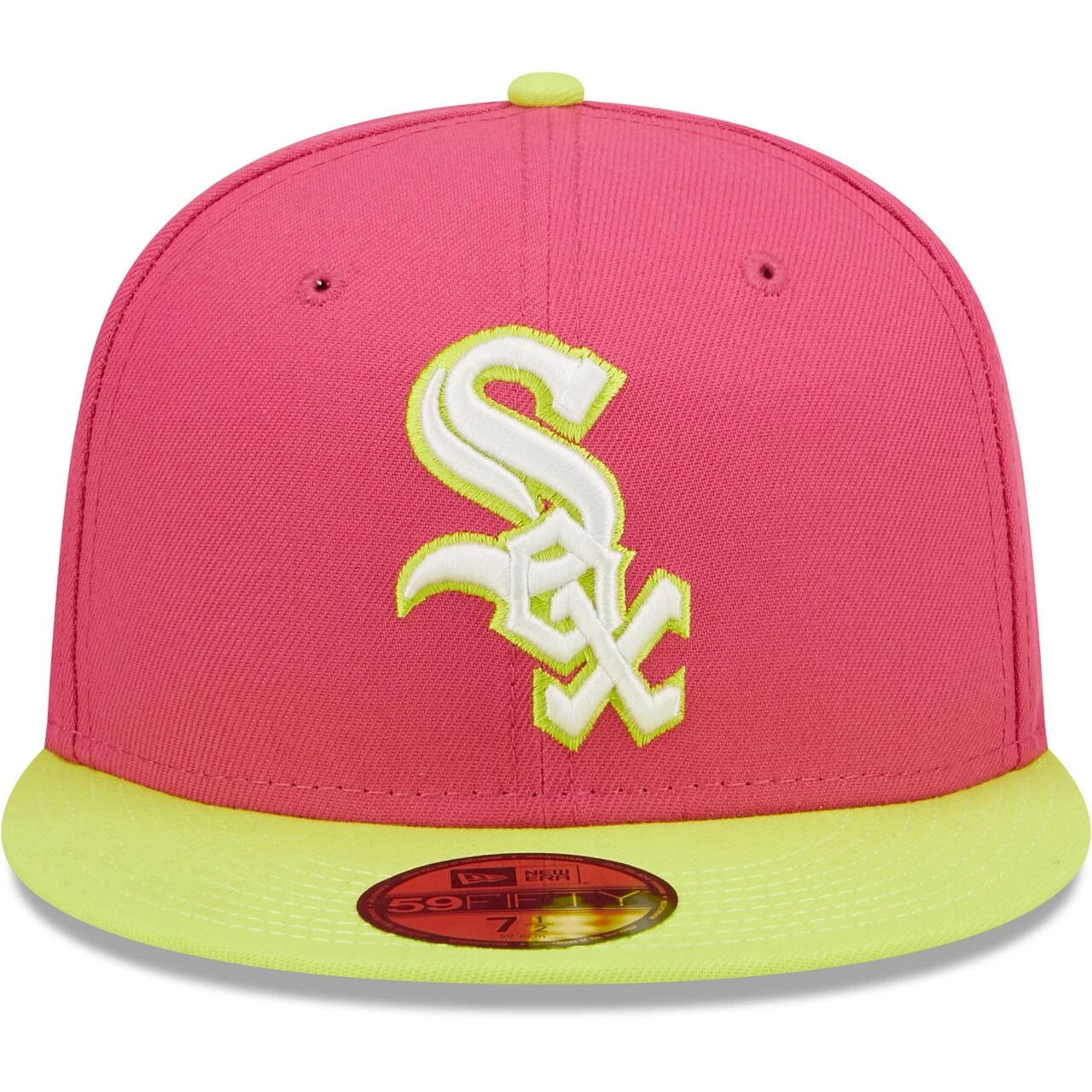 Men's Chicago White Sox New Era Pink 2005 World Series Champions Beetroot Cyber 59FIFTY Fitted Hat - Image 2