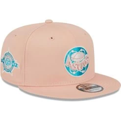 Men's Houston Astros New Era Pink Sky Aqua Undervisor 9FIFTY Snapback Hat