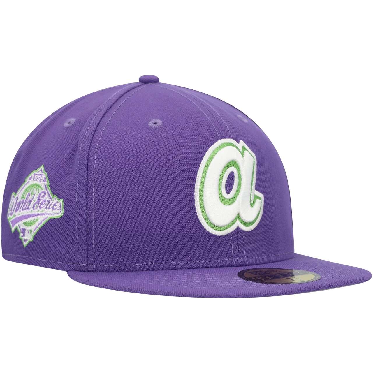 Men's Atlanta Braves New Era Purple Lime Side Patch 59FIFTY Fitted Hat