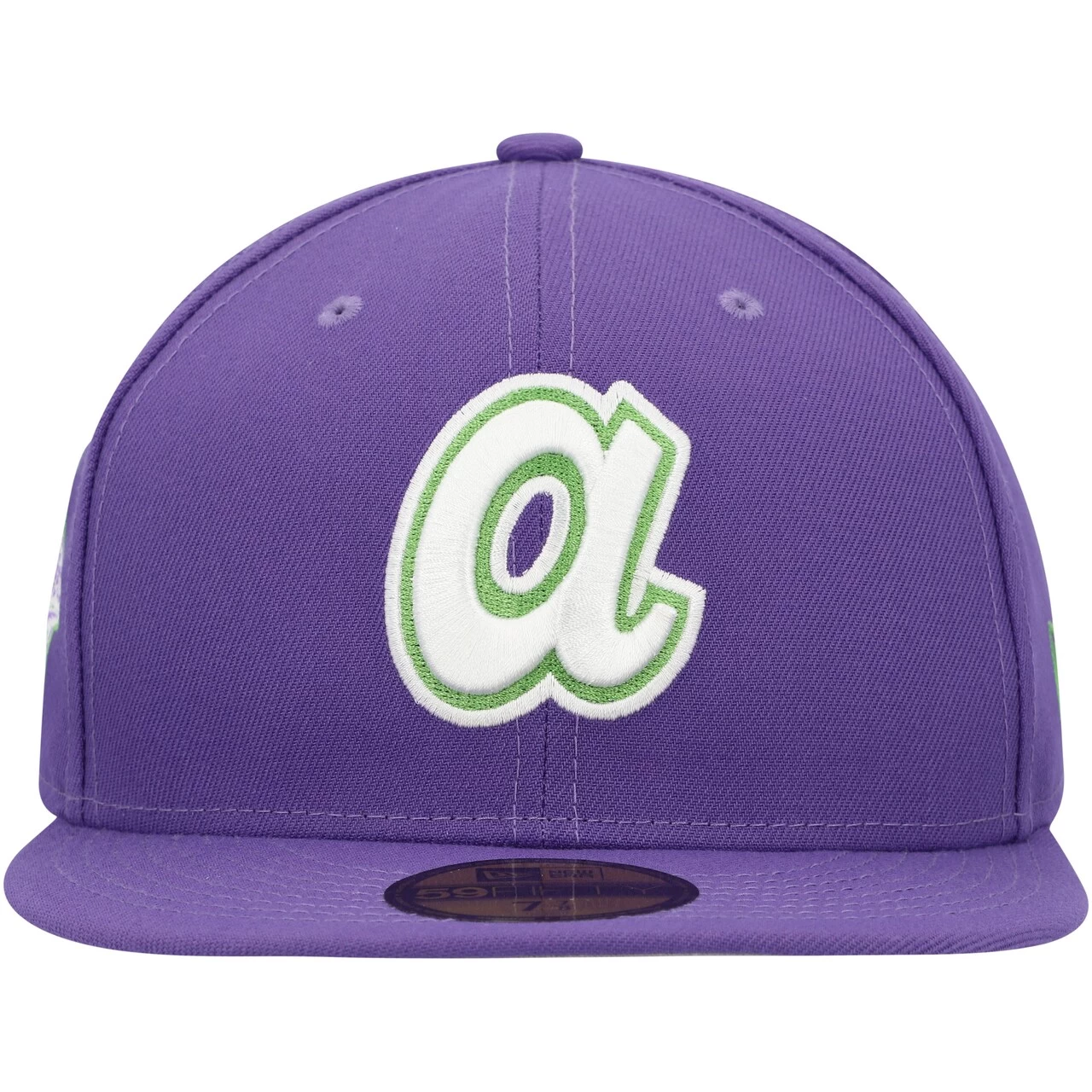 Men's Atlanta Braves New Era Purple Lime Side Patch 59FIFTY Fitted Hat - Image 2