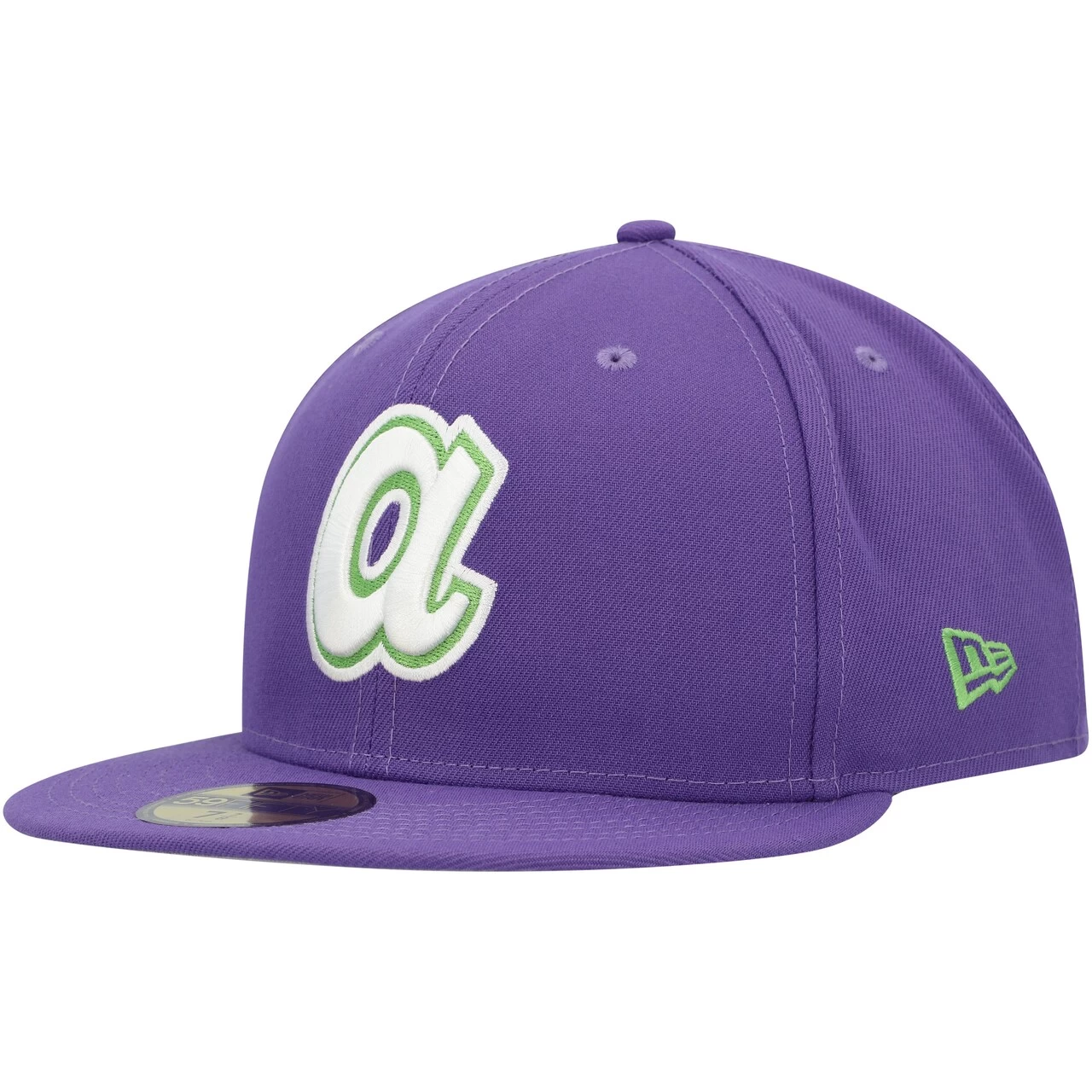 Men's Atlanta Braves New Era Purple Lime Side Patch 59FIFTY Fitted Hat - Image 3